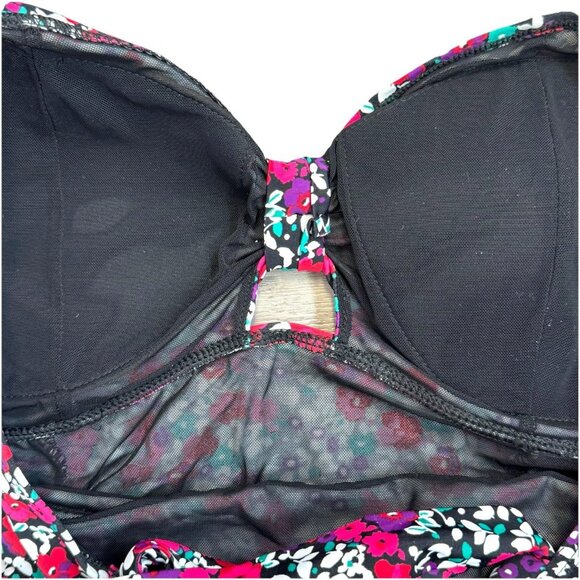 Torrid One Piece Swimsuit Womens Plus Size 2X Floral Ruched Cross Strap - Picture 4 of 5